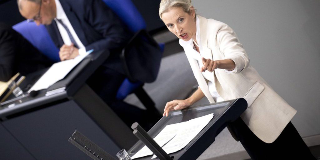 Weidel denuncia Merz per il viaggio in India su X