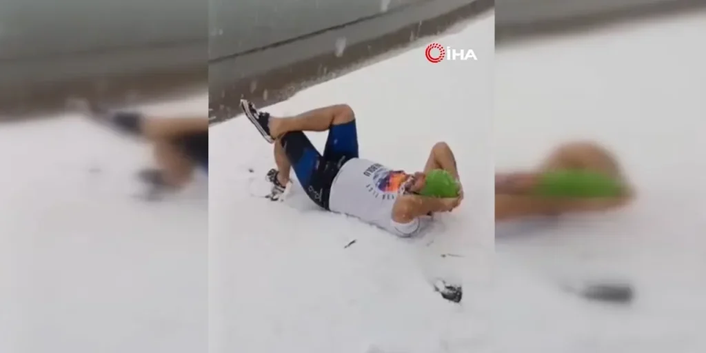 Inondazione costiera a Inebolu: il mare entra nelle strade durante la nevicata