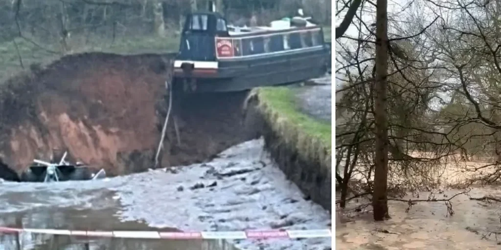 Canale Shropshire Union: grande buco blocca numerose imbarcazioni, autorità in zona