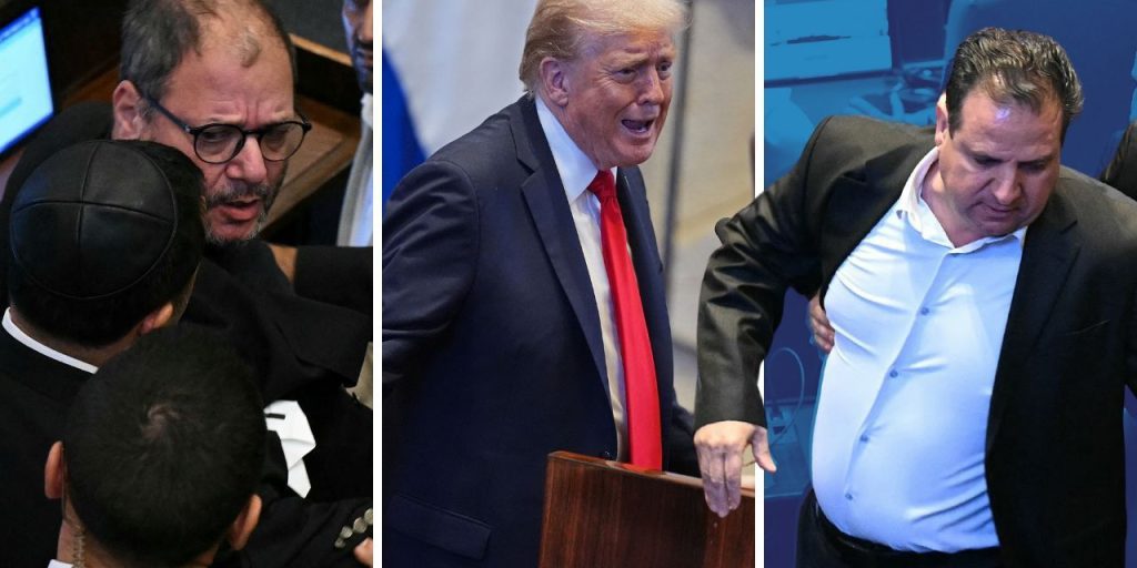 İsrail Meclisi'nde Donald Trump'a protesto