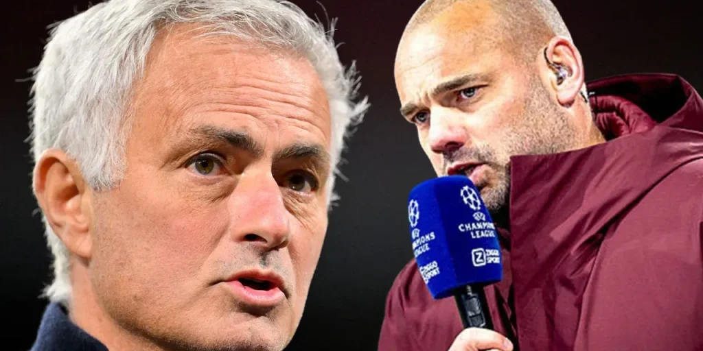 Mourinho incontra Wesley Sneijder prima della partita contro l'Ajax
