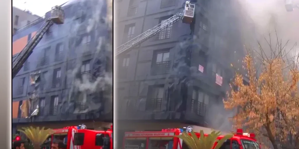Incendio contenuto in edificio di 5 piani a Kadikoy, ristorante danneggiato