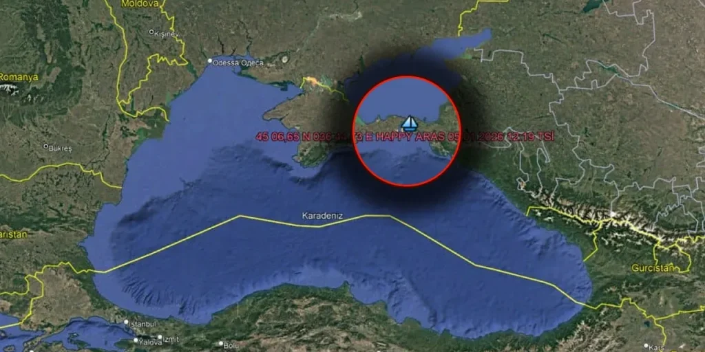 Nave turca “HAPPY ARAS” si schiantò sullo stretto di Kerç