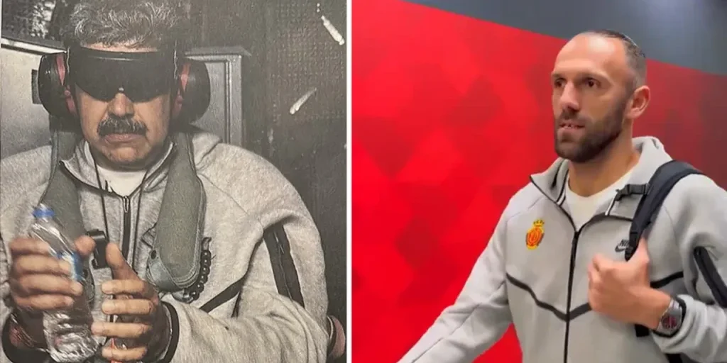 Maduro indossa un completo Nike, come i giocatori del Real Mallorca