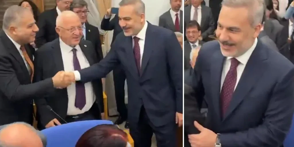 Visita al Ministero degli Affari Esteri: ministro Hakan Fidan saluta i partiti durante discussioni sul bilancio