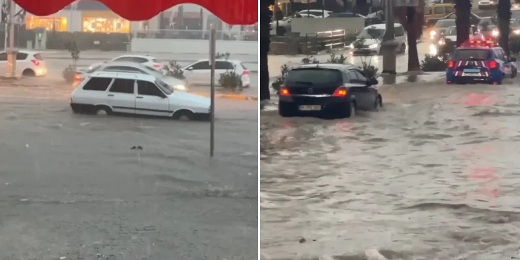 Muğla colpita da forte pioggia e temporale: allagamenti e crolli di alberi
