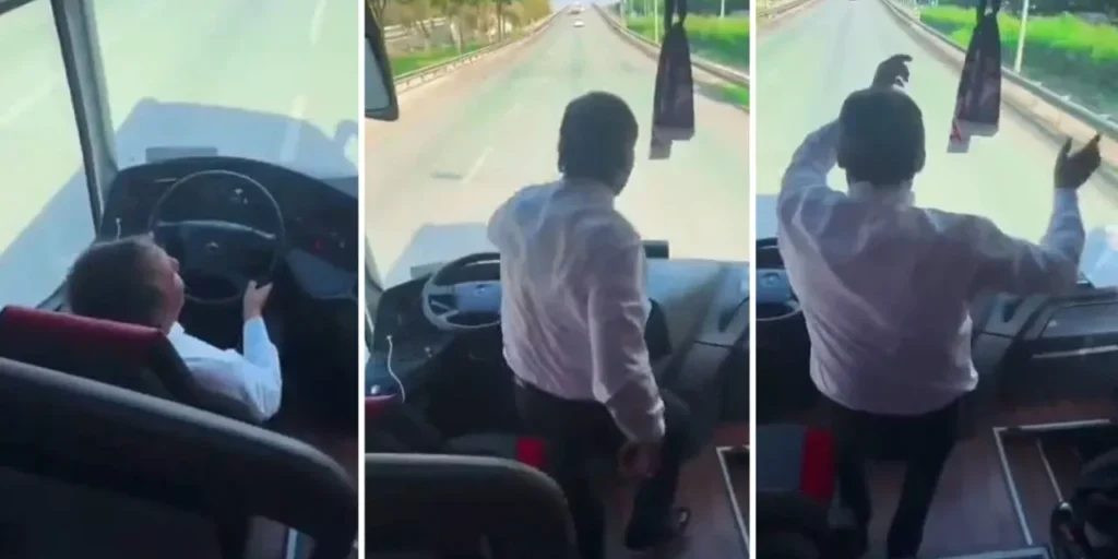 Autista di autobus si alza e gioca in movimento: episodio che scuote i social
