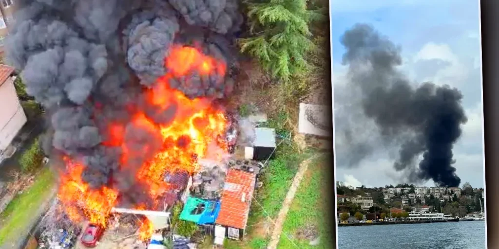 Incendio in officina di riparazioni auto a Sarıyer: nessun ferito, officina distrutta