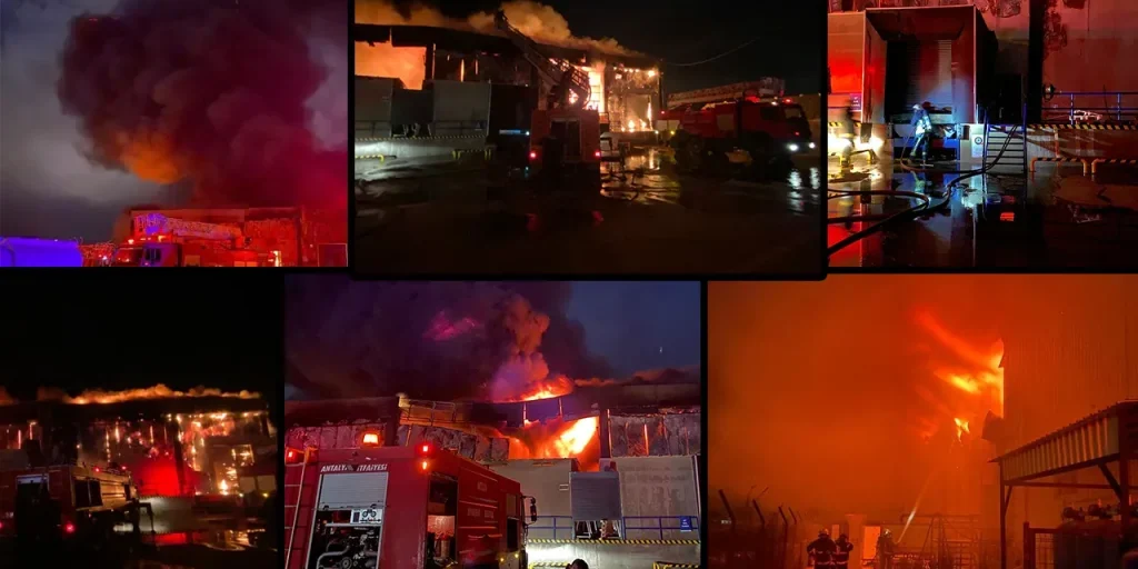 Incendio in deposito di mercato a Serik: 10.000 mq bruciati, nessuna ferita