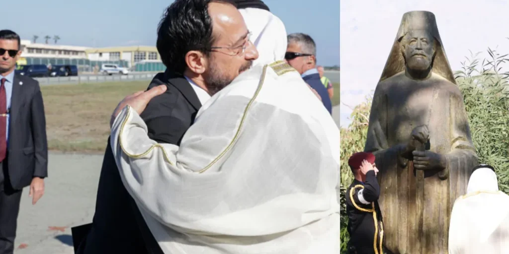Presidente degli Emirati Arabi Uniti visita Cipro del Sud: proposte di investimento energetico e reazioni controverse alle foto davanti alla statua di Makarios