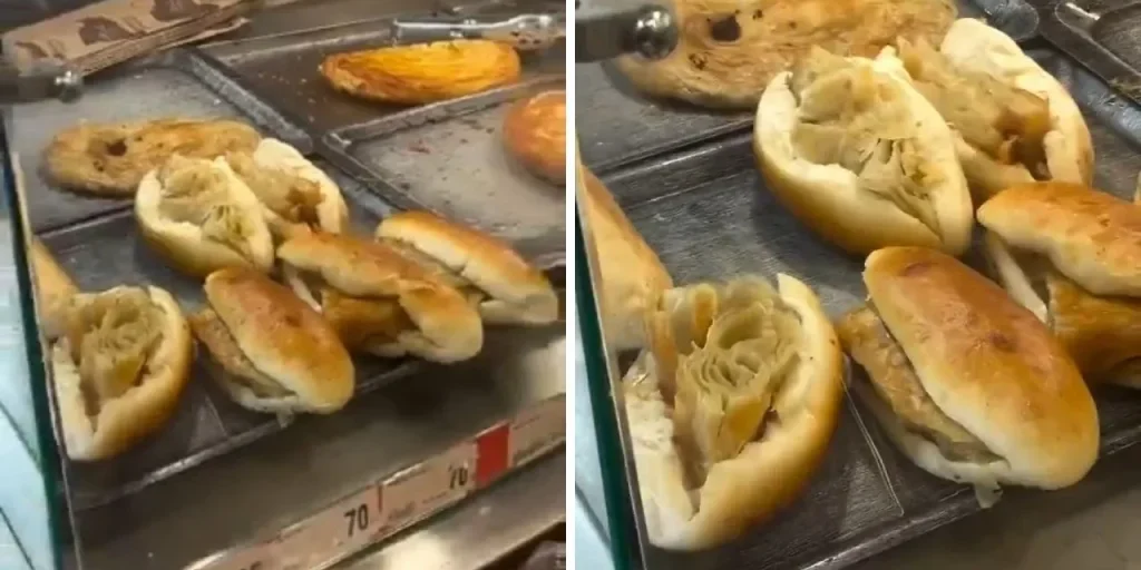 Immagine di un negozio che vende un dolce tra due fette di pane diventa virale sui social media