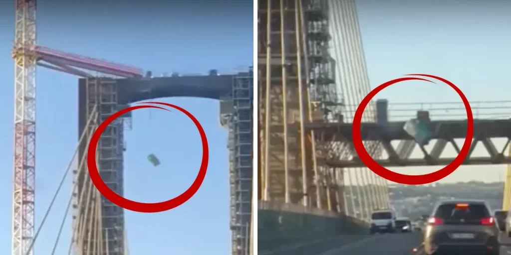 Cabina del bagno cade da diversi metri sul Ponte del Centenario di Siviglia: incidenti senza feriti ma con danni ai veicoli