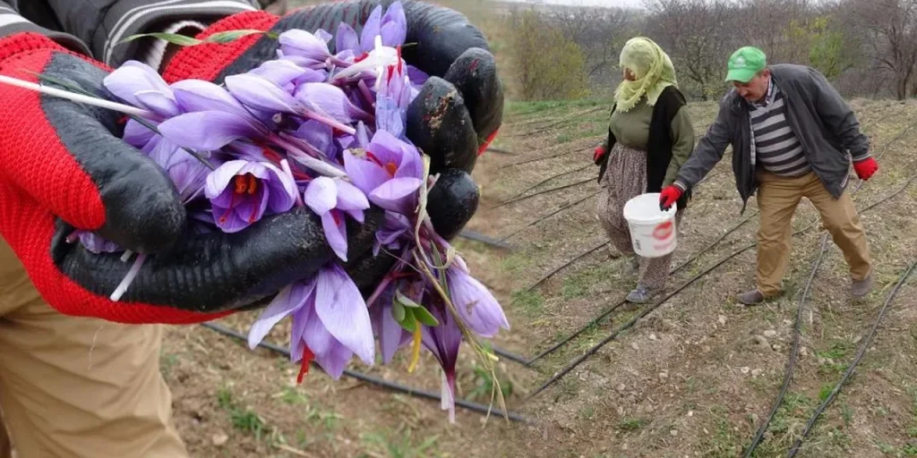 Agricoltore di Battalgazi aumenta produzione di zafferano e vende a 600 TL per grammo