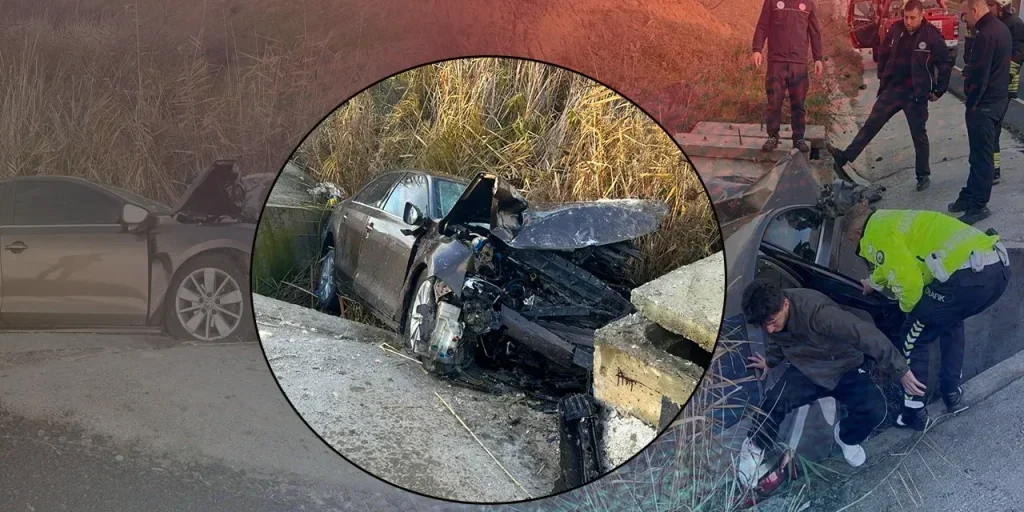 Veicolo cade in canale d’acqua a Tekirdağ, conducente e moglie gravemente feriti