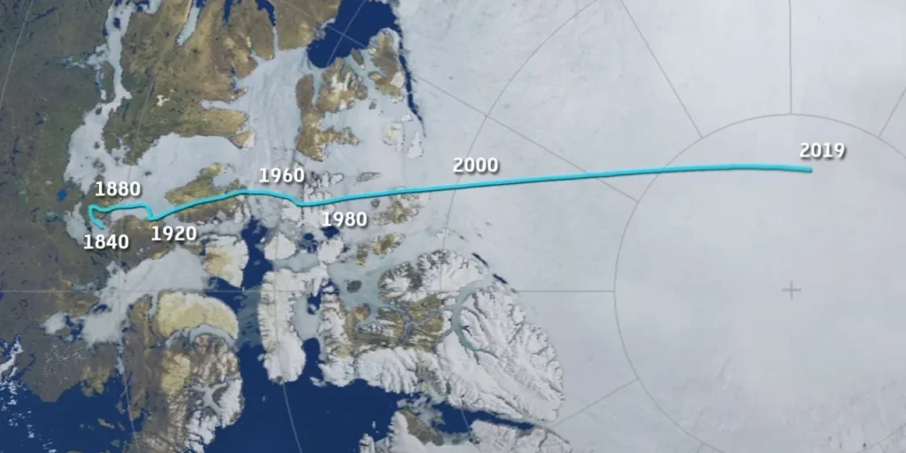 Il Polo Nord magnetico si sposta più rapidamente, 55 km all'anno