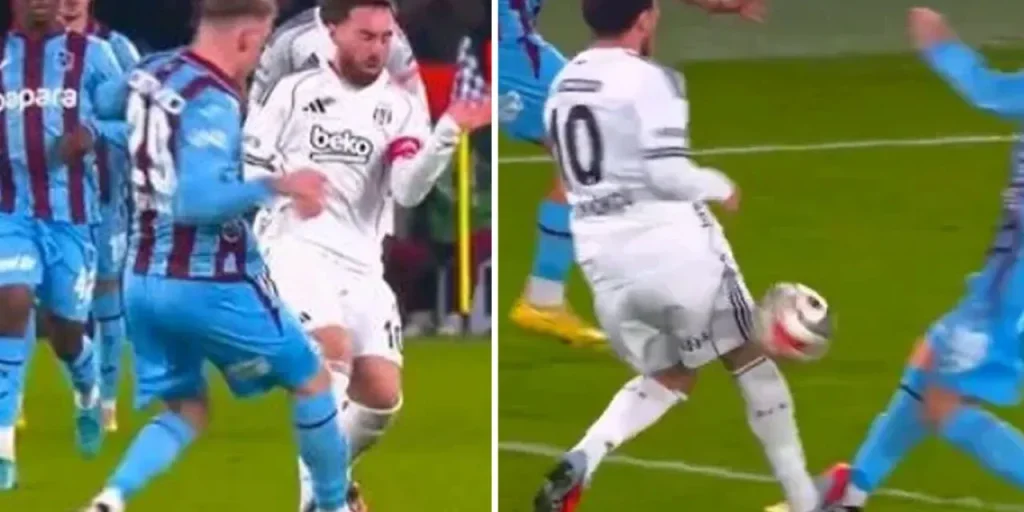 Trabzonspor-Beşiktaş: Orkun Kökçü commette fallo su Serdar Saatçı, cartellino rosso in sospeso