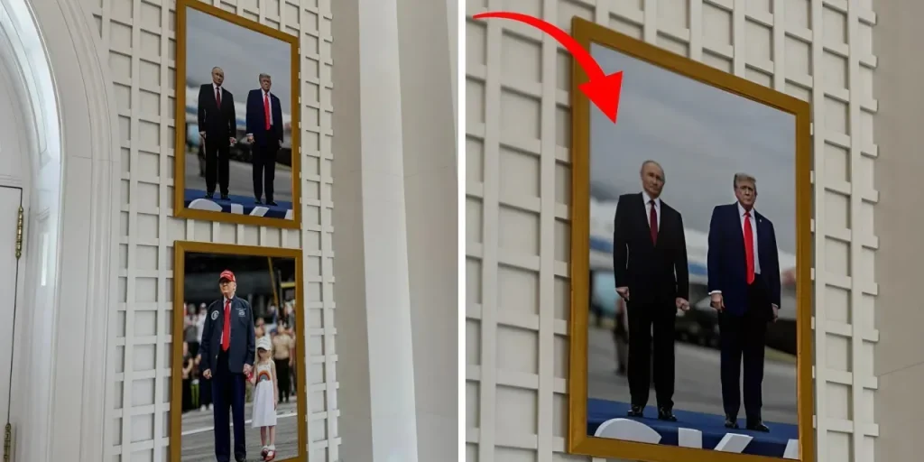 Foto di Trump e Putin esposta al White House