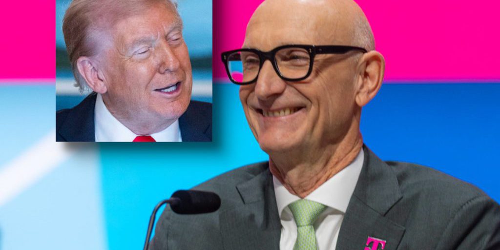Lobeshymne, Spende, Unterordnung: Telekom-Boss auf Kuschelkurs mit Trump