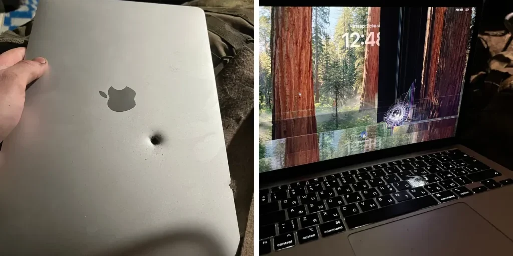 Soldato ucraino: MacBook sopravvive a colpo di proiettile e rimane operativo