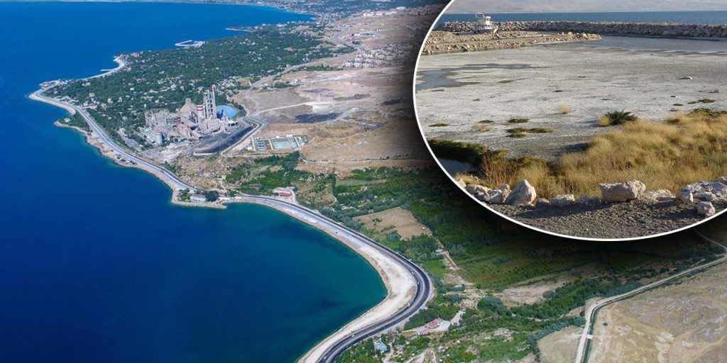 Van Gölü haritası değişiyor! Kuraklık vurdukça vurdu, su 3 kilometre kadar çekildi